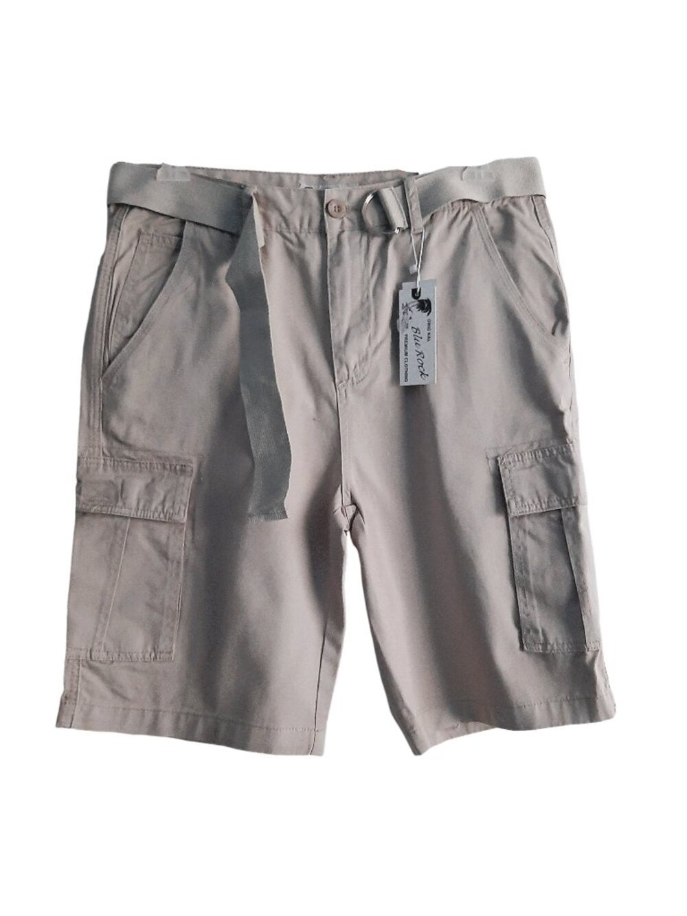 Men Blue Rock Khaki Cargo Shorts- Size 34